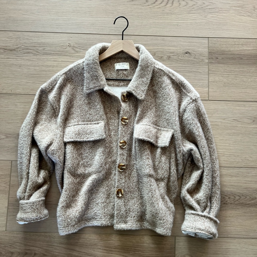 Z supply teddy bear shacket
